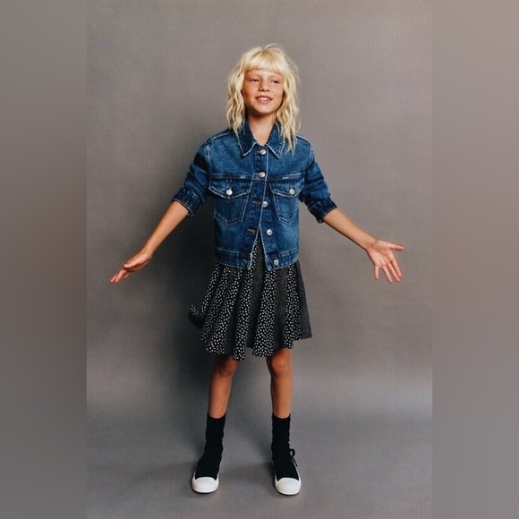 ZARA POLKA DOT DRESS GIRLS 9 Aline Fit And Flare Grunge Goth Pin Up Preppy - Picture 1 of 6